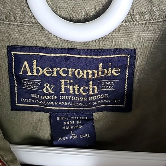 Abercrombie & Fitch Longsleeve Buttondown Shirt, Red & Tan Plaid, Size Large - Picture 5 of 5